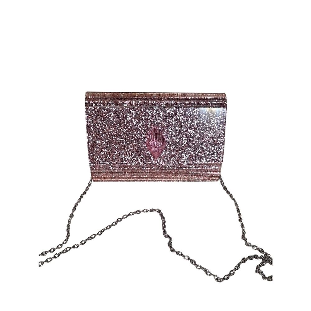 Kurt Geiger London Party Eagle Drench Clutch Glittery Designer Crossbody Purse
